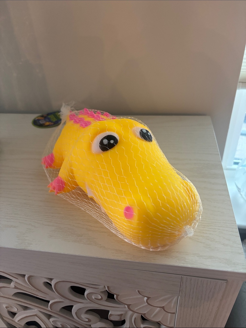 Yellow Squishy Hippo Pink Accents
